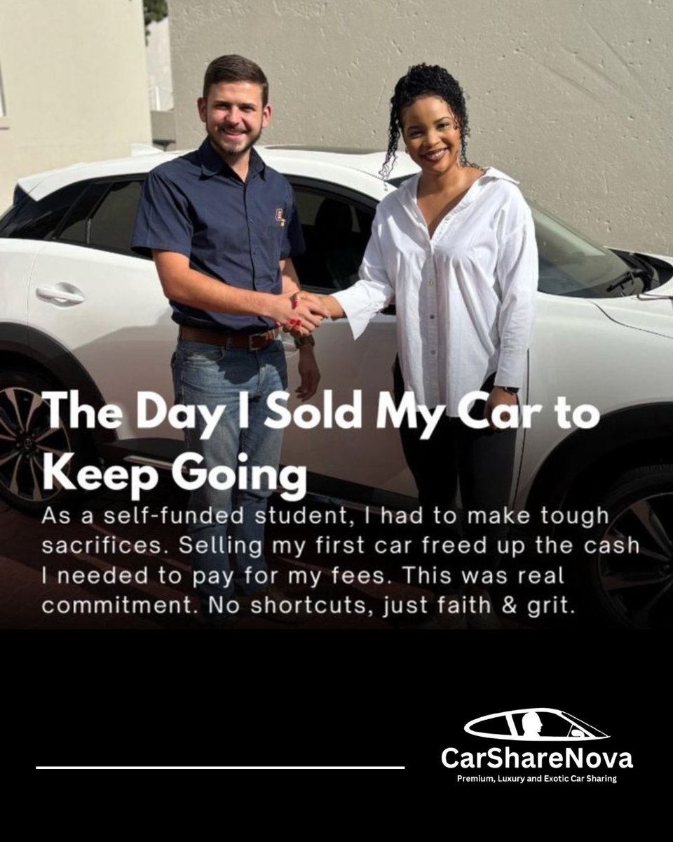 Many South Africans sell their cars out of desperation — not desire.
At CarShareNova, we flip the script:
Your car isn’t a liability. It can earn for you.
100+ cars are already making money for their owners.
Let yours work too.
 #MyCarMyHustle