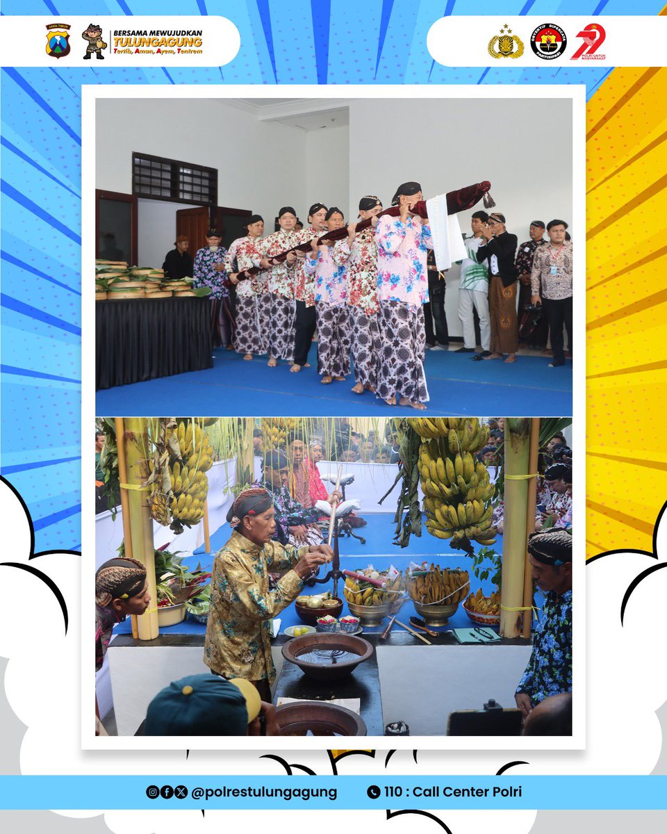 Res1Tulungagung's tweet photo. Kapolres @mtaatr Hadiri Prosesi Upacara Adat Jamasan Pusaka Tombak Kanjeng Kyai Upas di Griya Dalem Kanjengan Kepatihan.
#polrestulungagung #tulungagung #jamasan https://t.co/bvj3gL3KB1