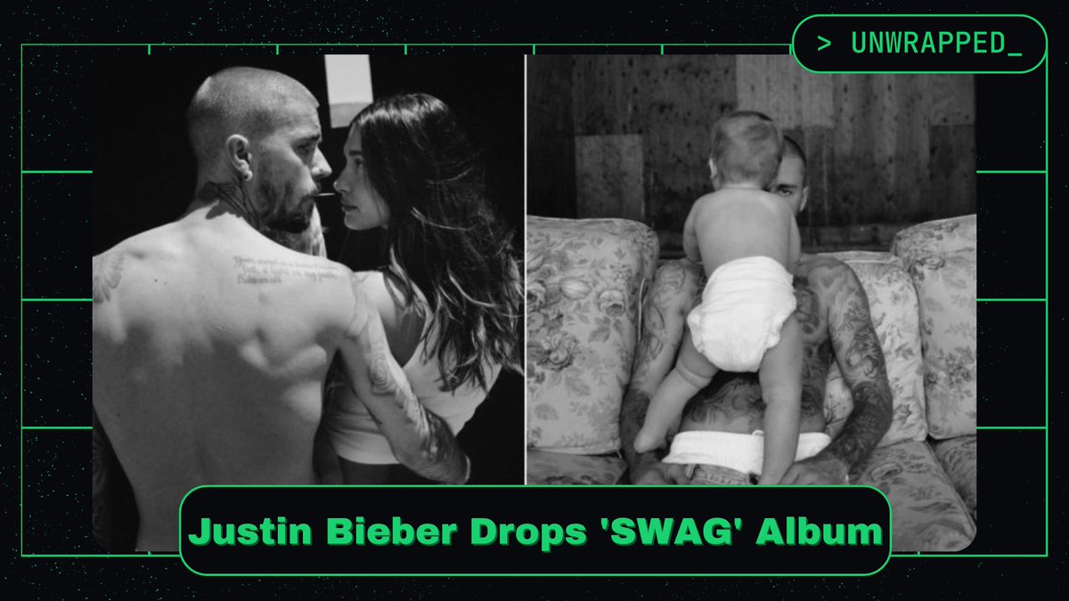 UNWRAPPED_DATA's tweet image. 🔥 FRIDAY HOT DROP: Justin Bieber just surprise announced his first album in 4 years ‘SWAG’.

A certified banger era loading this fall.

And if you’re about to stream it 100x like it’s 2012 again
why not get paid for it?

Simple: Connect Spotify → Contribute your data → Earn…