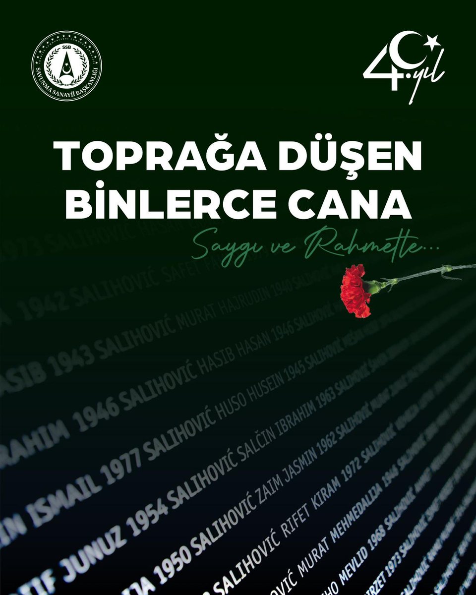 1995’te Srebrenitsa’da yaşanan insanlık dışı katliam, vicdanlarda hâlâ taze bir yaradır.

Hayatını kaybeden masum sivilleri rahmetle anıyor; adaletin, insan haklarının ve uluslararası hukukun tesisi yolunda atılan her adımı destekliyoruz.

#Srebrenitsa