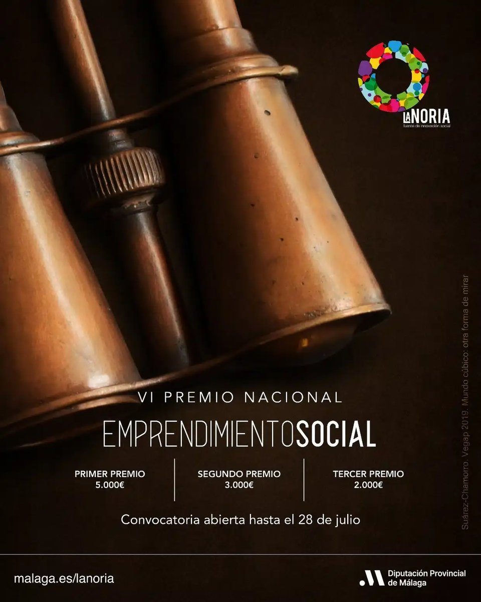 La <a href="/diputacionMLG/">Diputación de Málaga</a> abre el plazo para la convocatoria del ‘VI Premio de Emprendimiento Social La Noria’, con el fin de reconocer a empresas y emprendedores sociales con impacto positivo que dan respuestas a los retos sociales y/o medioambientales.

🏆 Premios en metálico:
🥇 1º