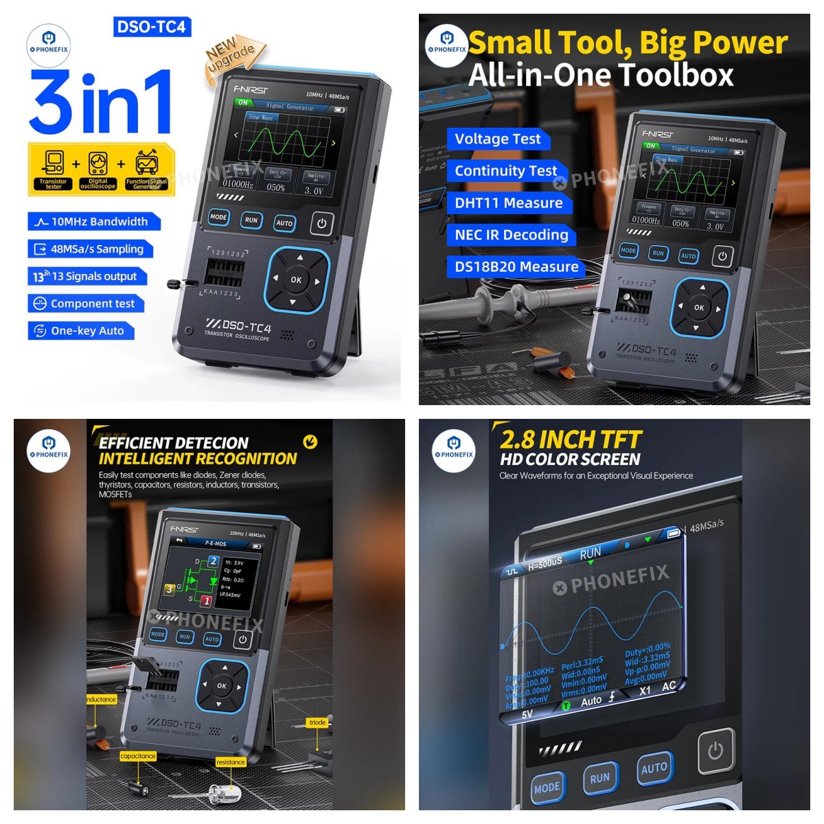 diyfixtool's tweet image. DSO-TC4 automatically identifies component types and pins, making testing faster! Your best partner for electronic experiments~
#signalgenerator #electronicmeasurement #electronicengineer #circuittesting #DIYelectronics #electronictools #electronicrepair #Phonefix #diyfixtool