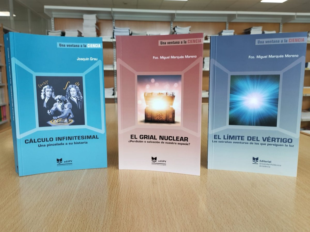 UPVEditorial's tweet image. 🪟"Una ventana a la ciencia" es una colección que responde con claridad y rigor a preguntas que despiertan curiosidad y acerca el conocimiento científico a la sociedad de forma accesible.
💫 Vértigo y luz
☢️ Energía nuclear
➗ Cálculo infinitesimal
🔗lalibreria.upv.es/portalEd/UpvGE…