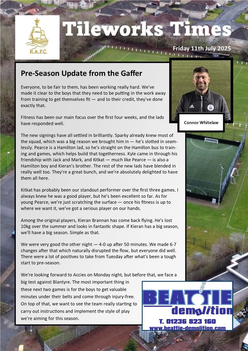 Pre season update from the gaffer ⚫️⚪️