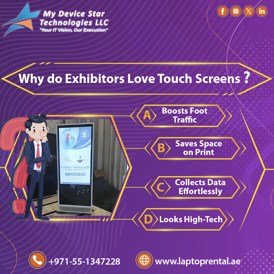 laptoprental_ae's tweet photo. 👉 Touch screens are everywhere at events ✨—but why are they so popular?
 📊 Vote your reason ✅ and 📲 tag someone in the expo scene.🔗 From #MyDeviceStarTechnologiesLLC.

#pollquestion #poll #TechPoll #pollquestionsforyou #pollquestionoftheday  #todaypoll #ledtouchscreen https://t.co/DnRqMtxUJg