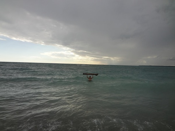 At the beach, using driftwood log, go for a 3 set 13 rep standing overhead wooden log military shoulder presses in the lake then add progressive resistance overload for desired effect. #Psalm25:2 #stayingalivein2025 #fattofitnoquit #fightyoflight #fababs #icanucantoo