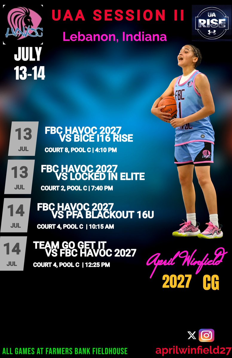 ✨ Schedule Change ✨

Can’t wait to get on the court with my team! 
📍 Inside Exposure- Westfield, Indiana 10-12 July 
📍 UAA Session II - Lebanon, Indiana 13-14 July