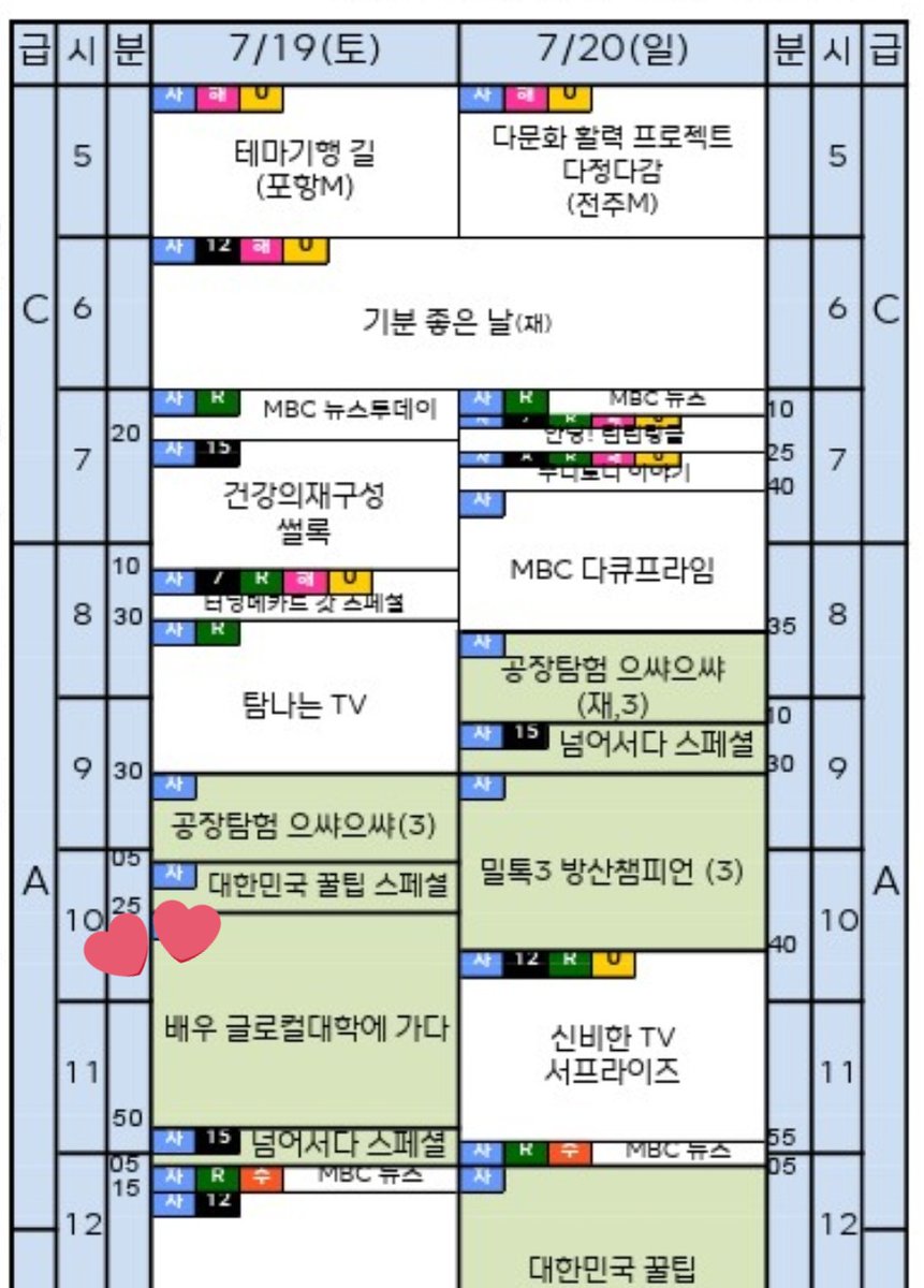 태빈이 방송 경남mbc 편성표 떴다!

7월19일(토) 10시25분 ~ 11시50분
<배우 글로컬대학에 가다>

1시간반정도 하는구나 기대기대!! 😆

#이태빈 #경남mbc #배우글로컬대학에가다 #경상대