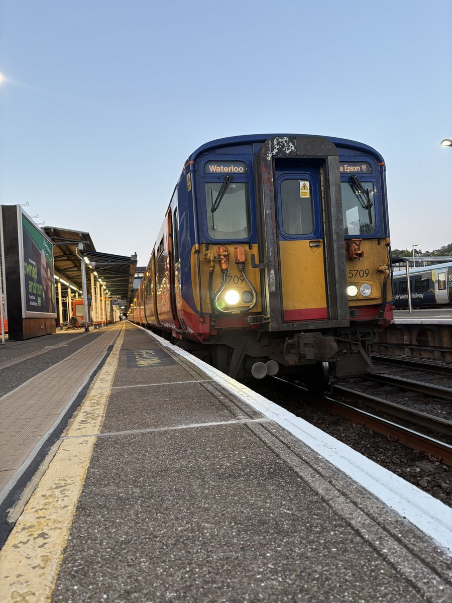Ready to start service. First rides of the day are 455709 &amp; 455730 which have spent the night on P2 at Guildford. They are now ready to work 2D06 to Waterloo via Epsom, if you happen to be a particularly early bird.