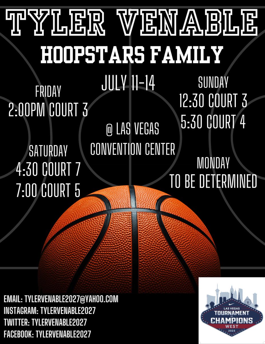 TylerVenable2027 (@venable2027) on Twitter photo Vegas!! 🎲
•
•
•
•
#tylervenable20 #tylervenable2027 #hoopstarsfamily #aaubasketball #20 #vegas #tournamentofchampions #toc <a href="/HoopstarsFamily/">Hoopstars Family</a> <a href="/niketoc/">Nike Tournament of Champions</a> Vegas!! 🎲
•
•
•
•
#tylervenable20 #tylervenable2027 #hoopstarsfamily #aaubasketball #20 #vegas #tournamentofchampions #toc <a href="/HoopstarsFamily/">Hoopstars Family</a> <a href="/niketoc/">Nike Tournament of Champions</a>