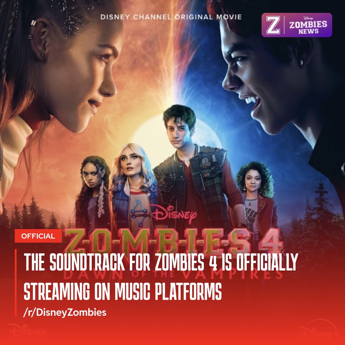 The ZOMBIES 4 soundtrack is available for streaming on Apple Music, Spotify, and other music platforms.

 #DisneyChannel #DisneyPlus #Zombies #Zombies4 #DisneyZombies