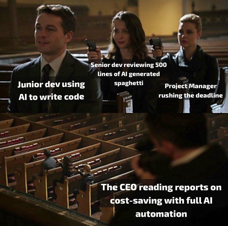 PR0GRAMMERHUM0R's tweet image. whoNeedsJuniorDevsAnyway redd.it/1lvktme