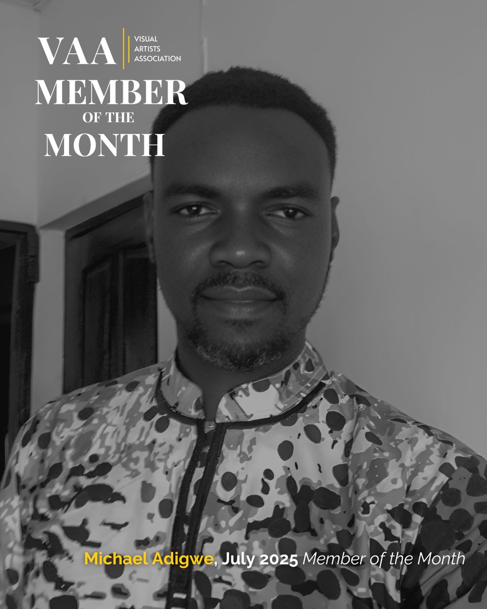 VAAartists's tweet image. Member of the Month | July 2025 | Michael Adigwe

This month, we had the pleasure of interviewing Visual Artist, @michaeladigwearts to learn more about his art.

You can read his interview here: visual-artists.org/project/michae… 

#ArtistFeature #ArtistSpotlight #MemberFeature