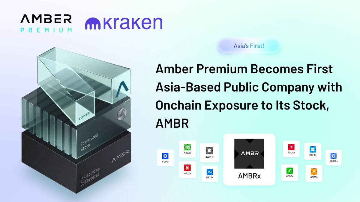 MetaEra (@metaerahk) on Twitter photo ๐จ Asiaโs First! Amber International goes on-chain with xStocks, becoming the first publicly listed company in Asia to launch tokenized equities.
Amber International Holding Limited (<a href="/ambergroup_io/">Amber Group</a>), a leading institutional crypto finance service provider (Nasdaq: AMBR, brand ๐จ Asiaโs First! Amber International goes on-chain with xStocks, becoming the first publicly listed company in Asia to launch tokenized equities.
Amber International Holding Limited (<a href="/ambergroup_io/">Amber Group</a>), a leading institutional crypto finance service provider (Nasdaq: AMBR, brand