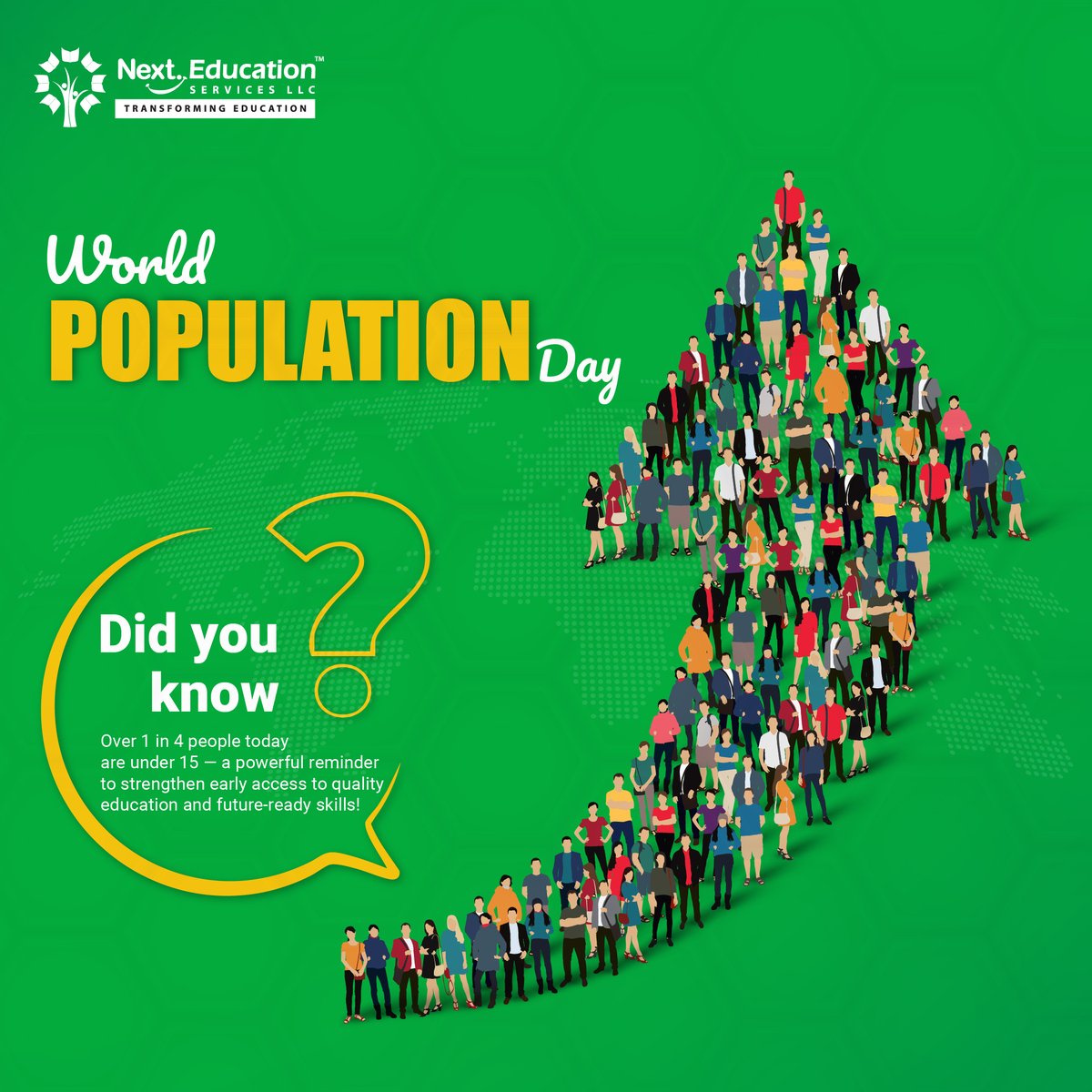 NextEducationAE's tweet image. World Population Day reminds us: with rising youth, comes greater responsibility. At Next Education, we champion future-ready, equitable learning for sustainable growth.
#WorldPopulationDay #NextEducation #EmpoweredYouth #FutureReady