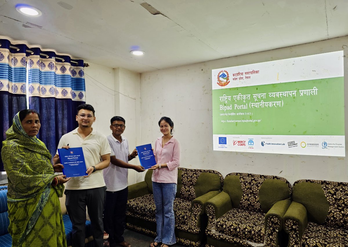 Youth Innovation Lab (@yilabnepal) on Twitter photo **𝐁𝐢𝐩𝐚𝐝 𝐏𝐨𝐫𝐭𝐚𝐥 𝐋𝐨𝐜𝐚𝐥𝐢𝐳𝐞𝐝 𝐢𝐧 𝐊𝐚𝐭𝐚𝐡𝐚𝐫𝐢𝐲𝐚 𝐌𝐮𝐧𝐢𝐜𝐢𝐩𝐚𝐥𝐢𝐭𝐲, 𝐑𝐚𝐮𝐭𝐚𝐡𝐚𝐭**
Katahariya Municipality, Rautahat, marked a significant step towards enhanced disaster preparedness with the localization of the Bipad Portal.
<a href="/EUinNepal/">EU in Nepal</a> **𝐁𝐢𝐩𝐚𝐝 𝐏𝐨𝐫𝐭𝐚𝐥 𝐋𝐨𝐜𝐚𝐥𝐢𝐳𝐞𝐝 𝐢𝐧 𝐊𝐚𝐭𝐚𝐡𝐚𝐫𝐢𝐲𝐚 𝐌𝐮𝐧𝐢𝐜𝐢𝐩𝐚𝐥𝐢𝐭𝐲, 𝐑𝐚𝐮𝐭𝐚𝐡𝐚𝐭**
Katahariya Municipality, Rautahat, marked a significant step towards enhanced disaster preparedness with the localization of the Bipad Portal.
<a href="/EUinNepal/">EU in Nepal</a>