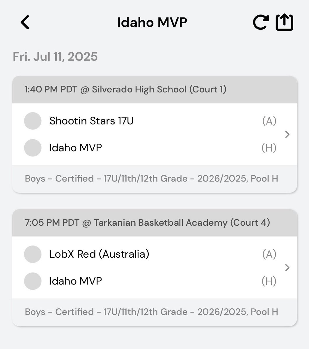 Schedule for tomorrow in Vegas with <a href="/IdahoMVP/">Idaho MVP</a>