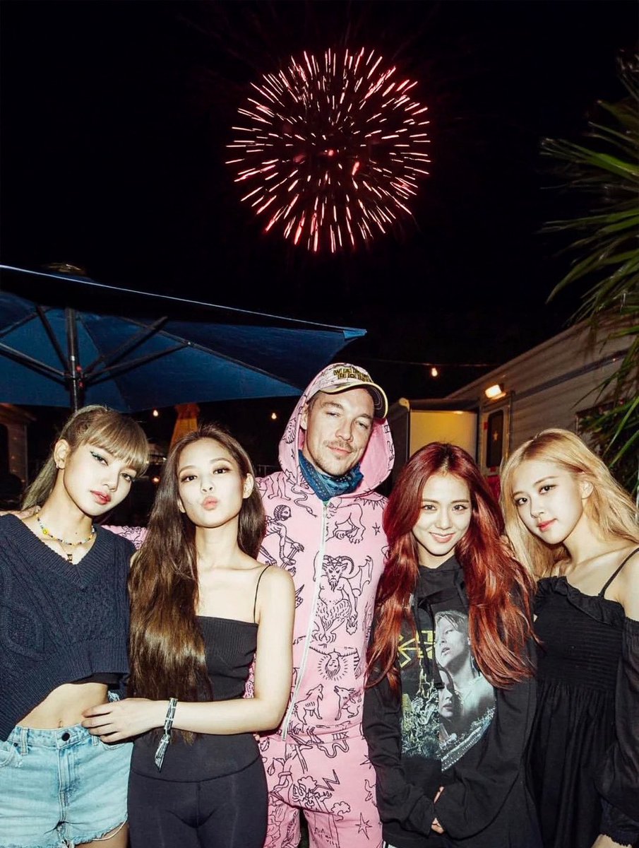 diplo's tweet image. so of course when the beautiful @BLACKPINK ladies asked me to make a kpop techno trance hardcore summer banger I said “뛰어! “
