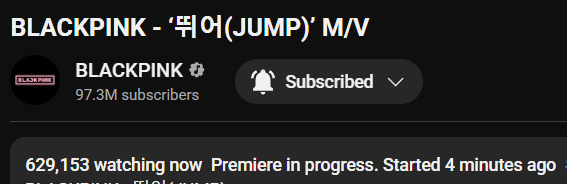 BPGlobalNews's tweet photo. 630k+ live viewers we watching the premiere of @BLACKPINK - ‘뛰어(JUMP)’ M/V on YouTube.

JUMP OUT NOW
#BLACKPINK_JUMP #READY_TO_JUMP