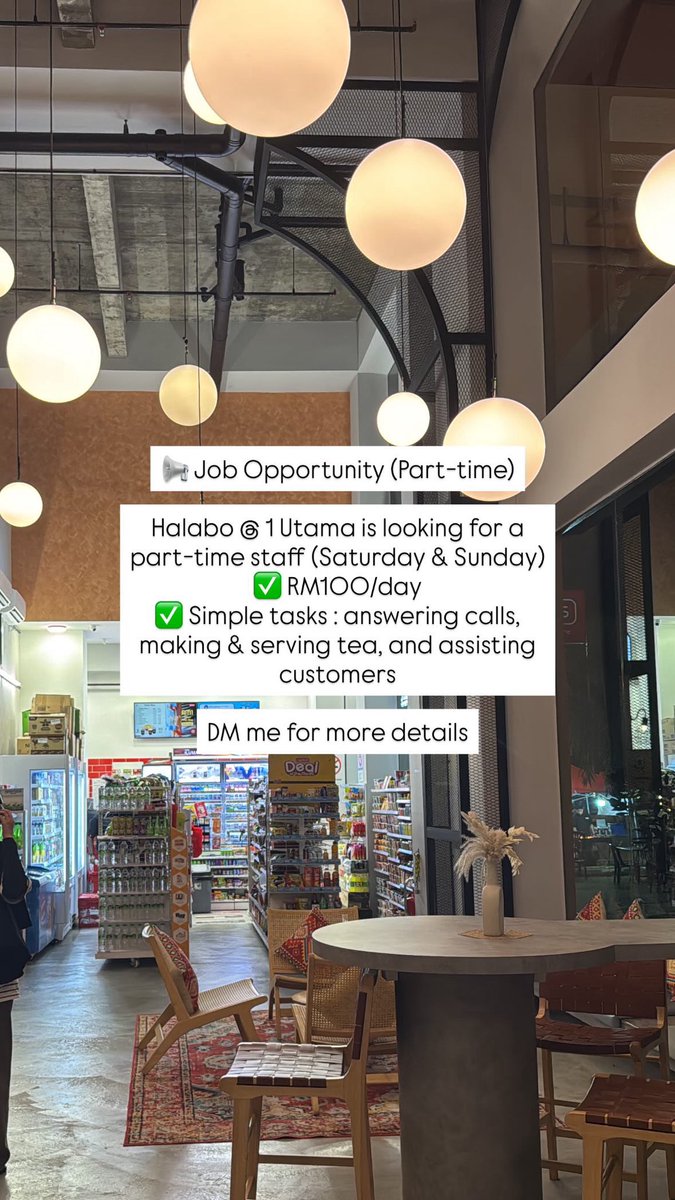 tasha (@nshntsh) on Twitter photo <a href="/MauKerjaMY/">Maukerja</a> <a href="/Oh_KerjaKosong/">Oh Kerja Kosong</a> <a href="/kerjakosongsa/">Kerja Kosong Selangor & KL</a>
๐ข JAWATAN KOSONG!
๐ผ Position: Salon Assistant (Part-time)
๐ข Company: HALABO Sdn Bhd
๐ Location: One Utama
๐ฒ Contact +6016-2071101 <a href="/MauKerjaMY/">Maukerja</a> <a href="/Oh_KerjaKosong/">Oh Kerja Kosong</a> <a href="/kerjakosongsa/">Kerja Kosong Selangor & KL</a>
๐ข JAWATAN KOSONG!
๐ผ Position: Salon Assistant (Part-time)
๐ข Company: HALABO Sdn Bhd
๐ Location: One Utama
๐ฒ Contact +6016-2071101