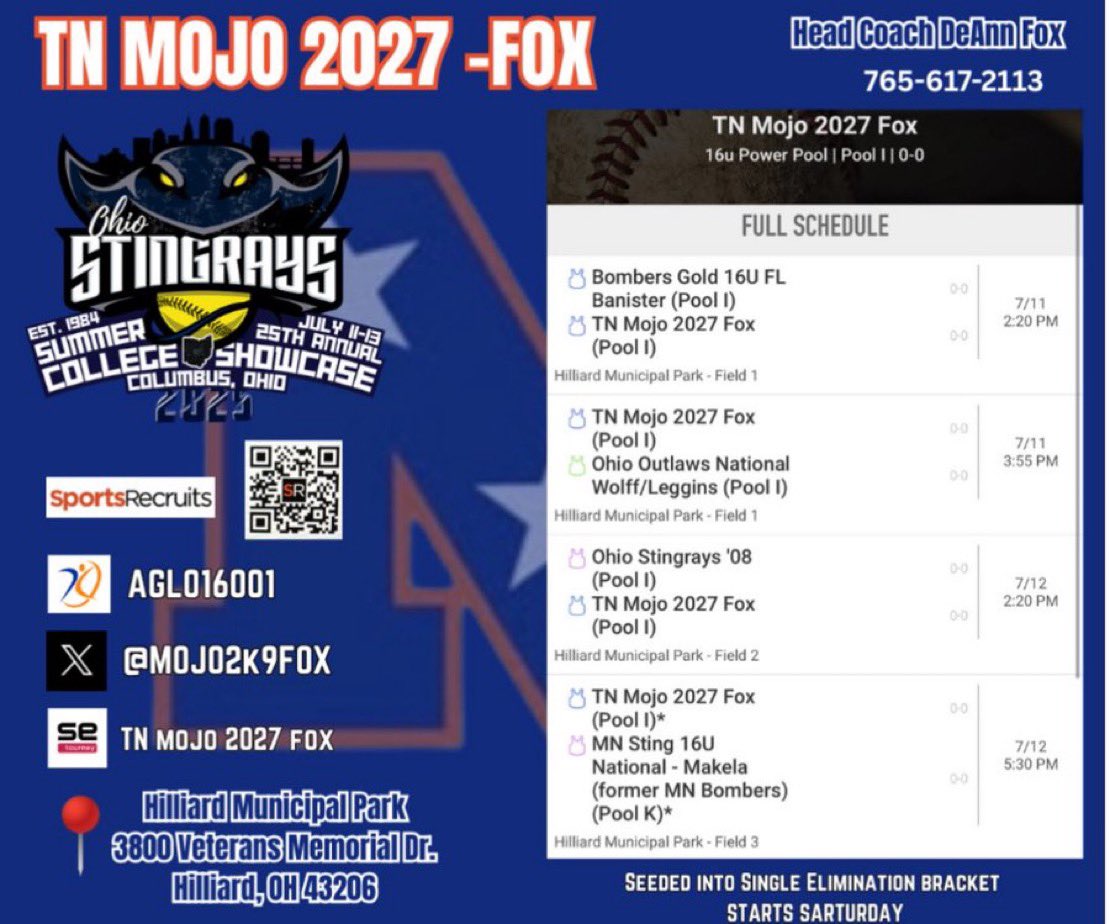 Kamryn Rhoton (@kamryn_rhoton) on Twitter photo Come check us out this weekend at the Ohio Stingrays Showcase. We would love to see you behind the fence! <a href="/MOJO2K9FOX/">TN Mojo 2027 Fox</a> <a href="/TnMojoFastpitch/">Tennessee Mojo fastpitch</a> <a href="/CoachPena_BSU/">Helen Peña</a> <a href="/CoachBurns17/">Matt Burns</a> <a href="/avrey_steiner/">Avrey Steiner</a> <a href="/BallStateSB/">Ball State Softball</a> <a href="/Vol_Softball/">Tennessee Softball</a> <a href="/KarenWeekly/">Karen Weekly</a> <a href="/Coach_SniderSB/">Craig Snider 🍊</a> <a href="/SLSanders20/">Stephanie Sanders</a> <a href="/MRhodesSmith/">Megan Smith</a> <a href="/umichsoftball/">Michigan Softball</a> Come check us out this weekend at the Ohio Stingrays Showcase. We would love to see you behind the fence! <a href="/MOJO2K9FOX/">TN Mojo 2027 Fox</a> <a href="/TnMojoFastpitch/">Tennessee Mojo fastpitch</a> <a href="/CoachPena_BSU/">Helen Peña</a> <a href="/CoachBurns17/">Matt Burns</a> <a href="/avrey_steiner/">Avrey Steiner</a> <a href="/BallStateSB/">Ball State Softball</a> <a href="/Vol_Softball/">Tennessee Softball</a> <a href="/KarenWeekly/">Karen Weekly</a> <a href="/Coach_SniderSB/">Craig Snider 🍊</a> <a href="/SLSanders20/">Stephanie Sanders</a> <a href="/MRhodesSmith/">Megan Smith</a> <a href="/umichsoftball/">Michigan Softball</a>