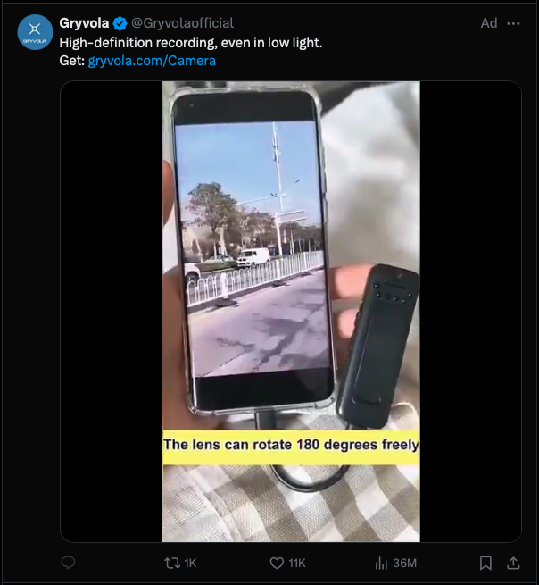 RonaldRihoo's tweet photo. @X Y'all let "gryvola" advertise to X users, while hitting me with unexplained "violations." (Ads support MIA for ~2 weeks.)

Looks like a scammer faking a California IP address via Cloudflare.

https://t.co/CGGf69YO2P

https://t.co/iPaq4N2DJx

@FTC @josephfcox @nicoleperlroth