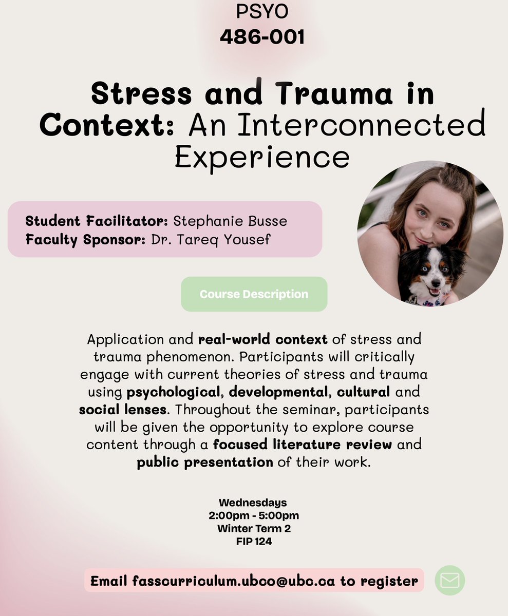 DeptPsychOK's tweet image. Check out these student-directed seminar courses! :)