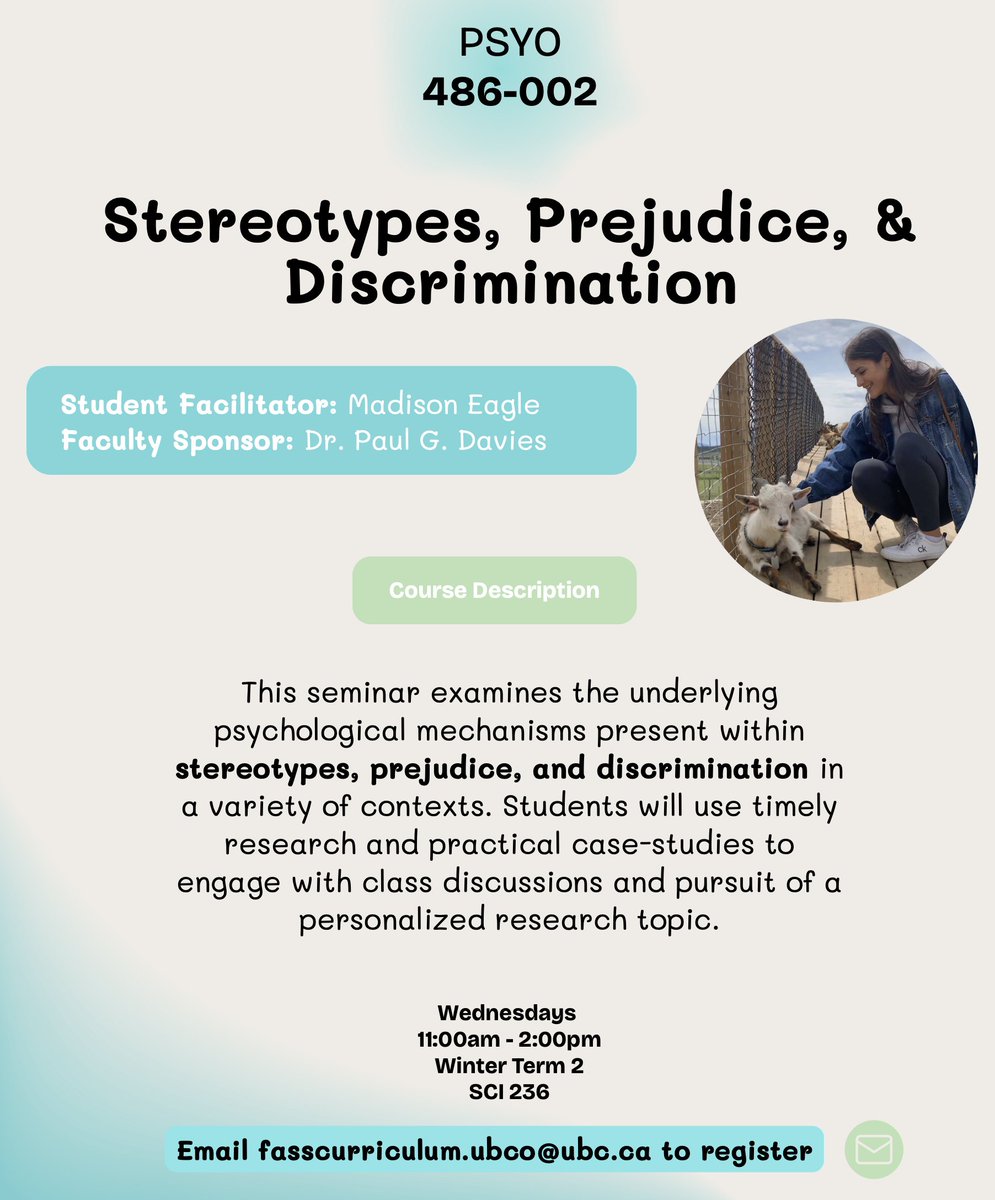 DeptPsychOK's tweet image. Check out these student-directed seminar courses! :)