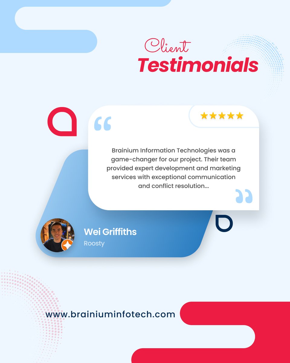 BrainiumIT's tweet image. What makes our work worth it? Moments like these.
A huge thank you to our client for recognizing our team’s effort, professionalism, and customer-first mindset.
Here’s to more rewarding projects!
#Brainium #IdeateImplementSucceed #ClientTestimonial