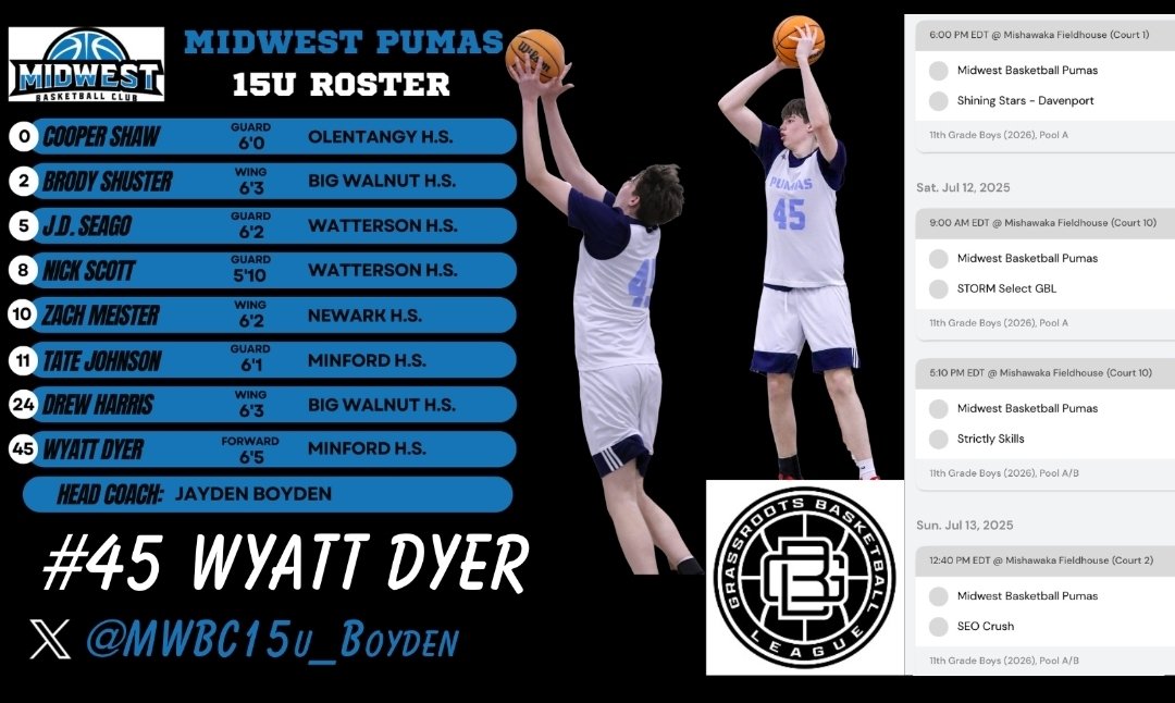 Wyatt Dyer 6'5 post (Minford H.S.) continues to grow as an inside defender and putback specialist. <a href="/MidwestDirector/">MWBC Gilliland</a> <a href="/ohiohardwood/">ohiohardwood</a>