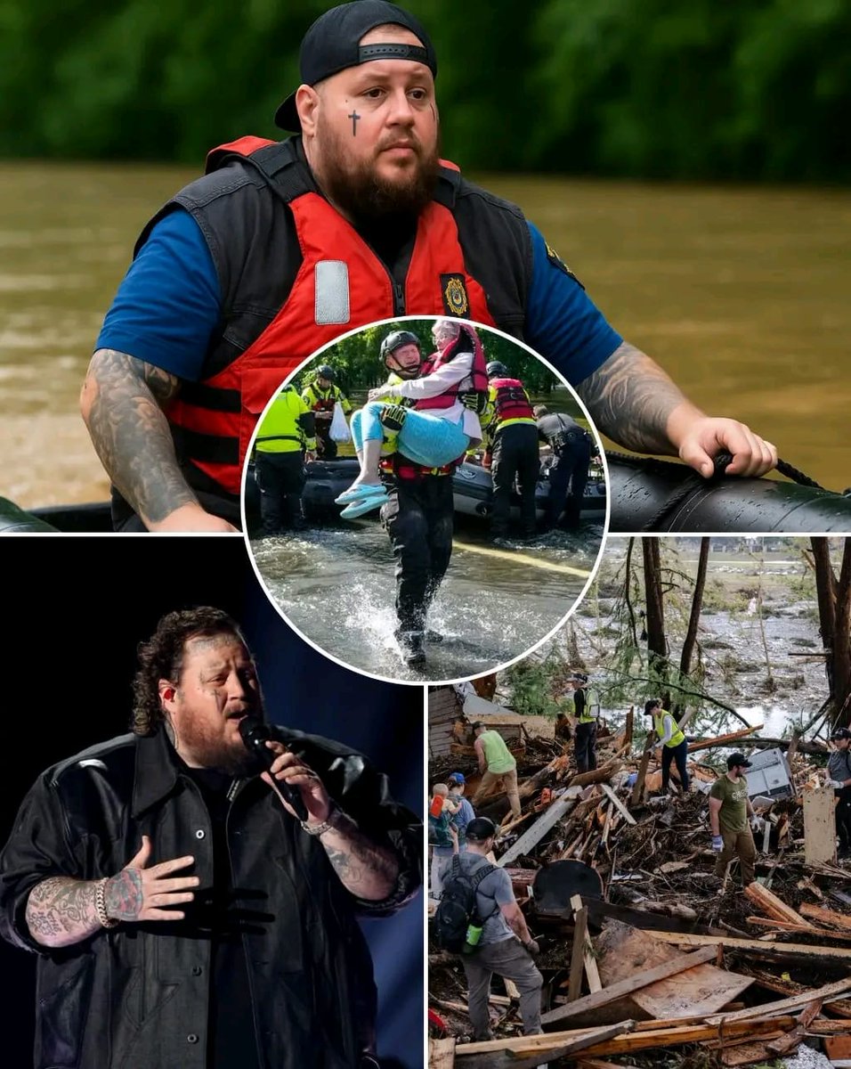 RIKANOIRE's tweet image. Jelly Roll Dropped $50 Million—Then Dropped It All to Walk Through Texas Floods: “I’m Here to Hold Their Hands, Not Just Sign a Check.” In an unexpected move, country music hero Jelly Roll didn’t just donate $50 million to Texas flood victims—he “showed up,” boots soaked and eyes…