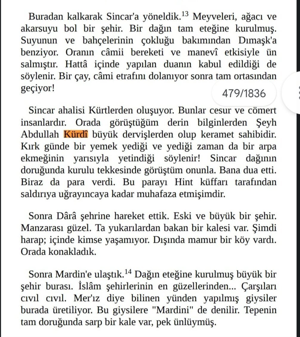 <a href="/cengizozakinci/">Cengiz Özakıncı</a> İbni Batuta 14. yüzyılda tüm Anadolu'yu gezmiş, ki yoğun ve egemen Türk nüfusun yanında hem Hristiyan ve hem de sayıca daha az Ermeni bir nüfustan bahsedip, cümlesinin Türk idaresi altında yaşadığından sözediyor. 

Kürtlere ise Anadolu'da değil, sadece Musul Sincar'da rastlıyor.