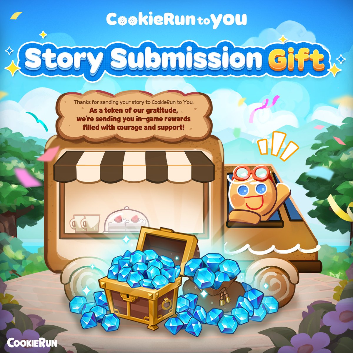 WitchsCastle_EN's tweet image. 🎁 CookieRun 16th Anniversary | Thank-You Gift for CookieRun to You Applicants

Thank you so much for sharing your heartfelt stories with us through the CookieRun to You event.

We read every submission with care, and while we truly wish we could visit everyone who reached out,…