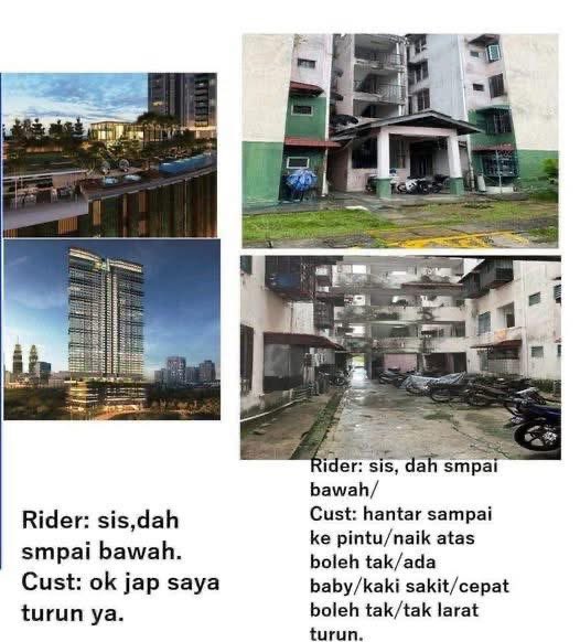 ada rider food panda/grab yang boleh sahkan benda ni tak? lain macam eh attitude yang duduk rumah flat ni kadang2