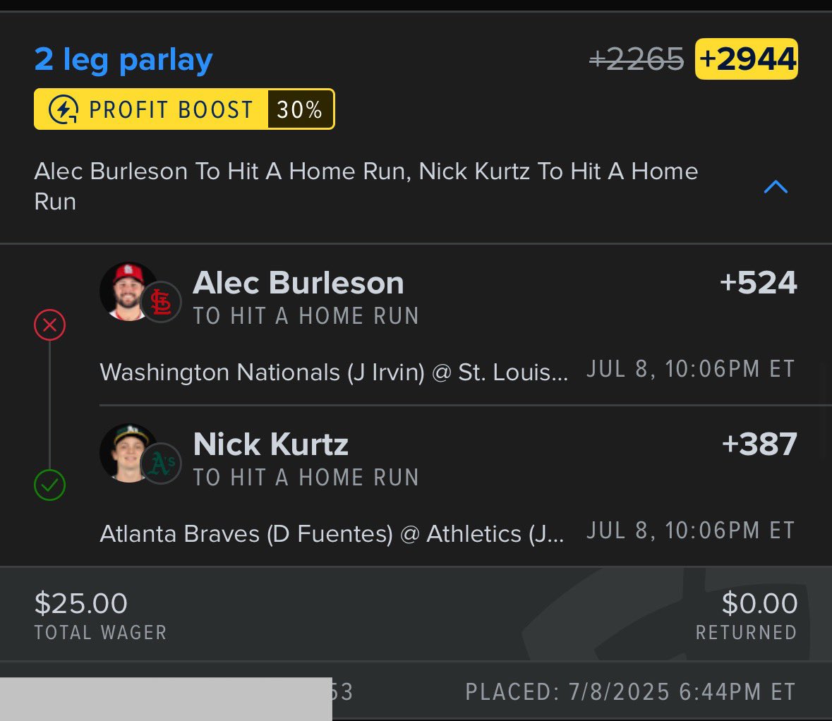Emoneycalls's tweet photo. Keep volume low. Running more MLB lottos does not help you win more parlays. Pick your spots. It sucks losing on 1 leg a lot but volume won't help. My week below- shoutout the fellas for coming through. ✅✅ https://t.co/FN0c0DGuEC