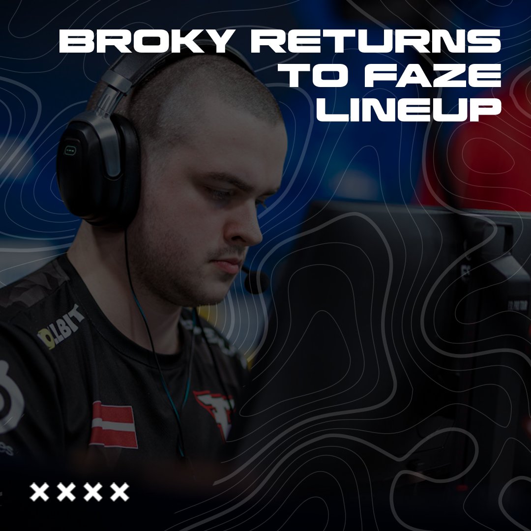 🇪🇺 FaZe have announced the return of 🇱🇻 Helvijs «broky» Saukants to the active lineup.

The 24-year-old spent the last two months on the bench after making space for the shock addition of 🇺🇦 Oleksandr «⁠s1mple» Kostyliev, who stood in for the team at 🇺🇸 IEM Dallas and 🇺🇸 BLAST