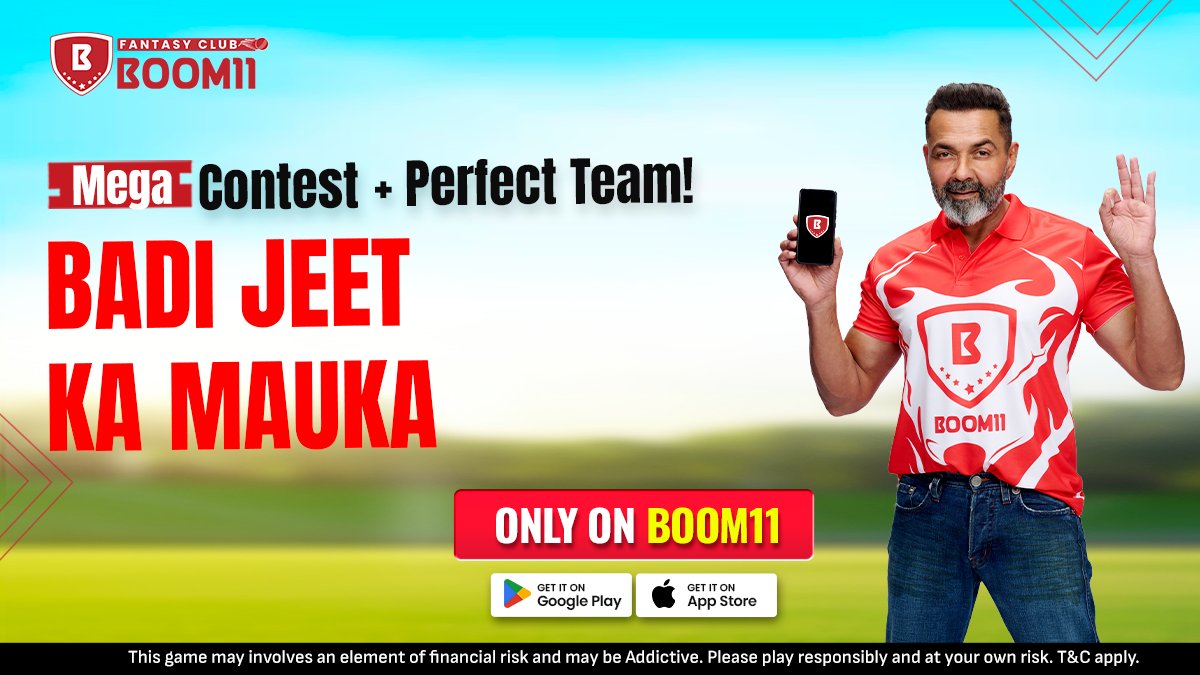 official_boom11's tweet image. 🧠 Socho, Chuno, Jeeto!

Banao perfect playing XI &amp;amp; grab mega winnings on Boom11.

#MegaContest #MakeYourTeamNow #Boom11 #FantasySportsApp