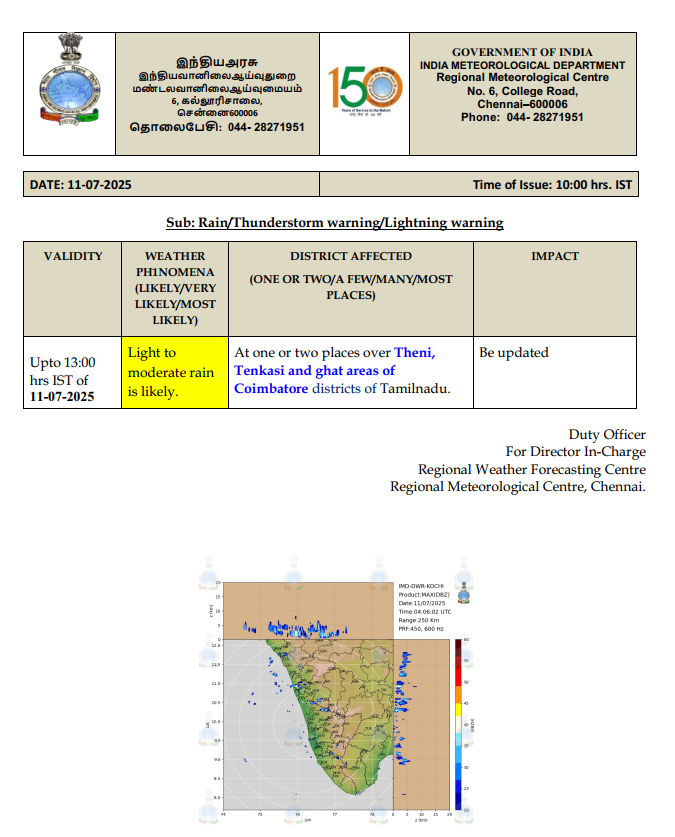 IMD-Tamilnadu Weather (@chennairmc) on Twitter photo 