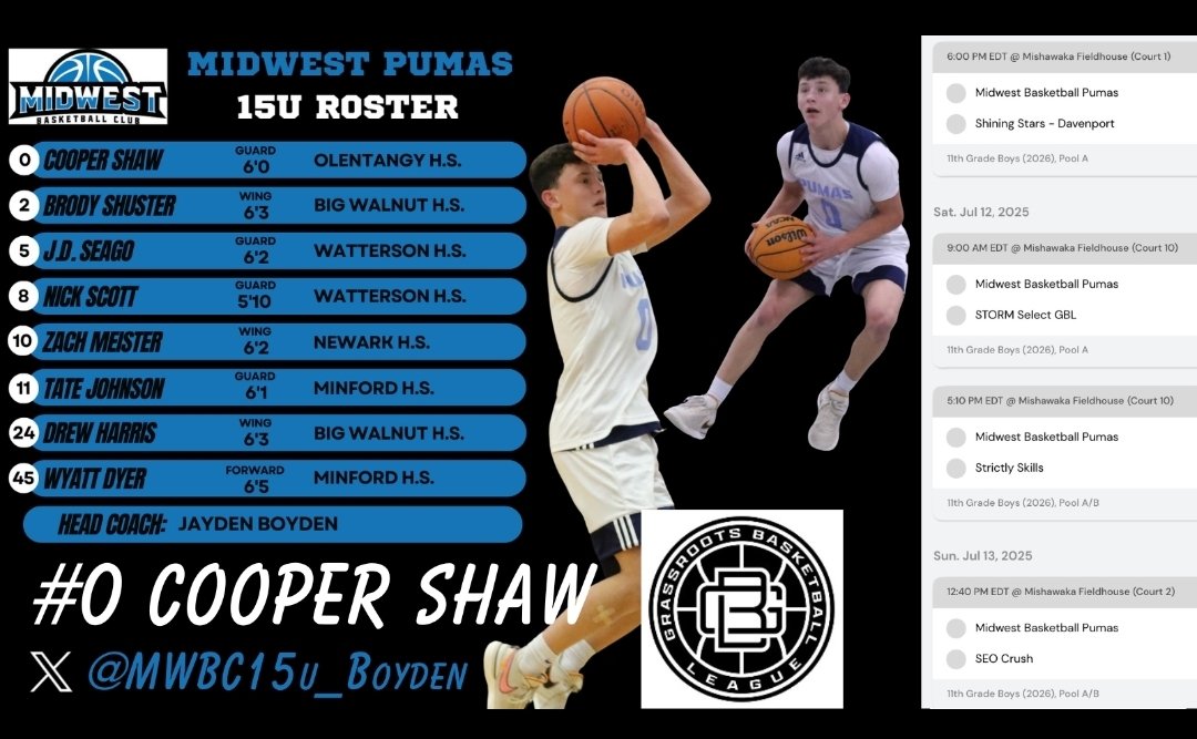 Cooper Shaw (Olentangy HS '28) 6'0 combo with shot-ready mindset. Budding 3-level scorer with handle, twitch, and pace. <a href="/MidwestDirector/">MWBC Gilliland</a> <a href="/ohiohardwood/">ohiohardwood</a>