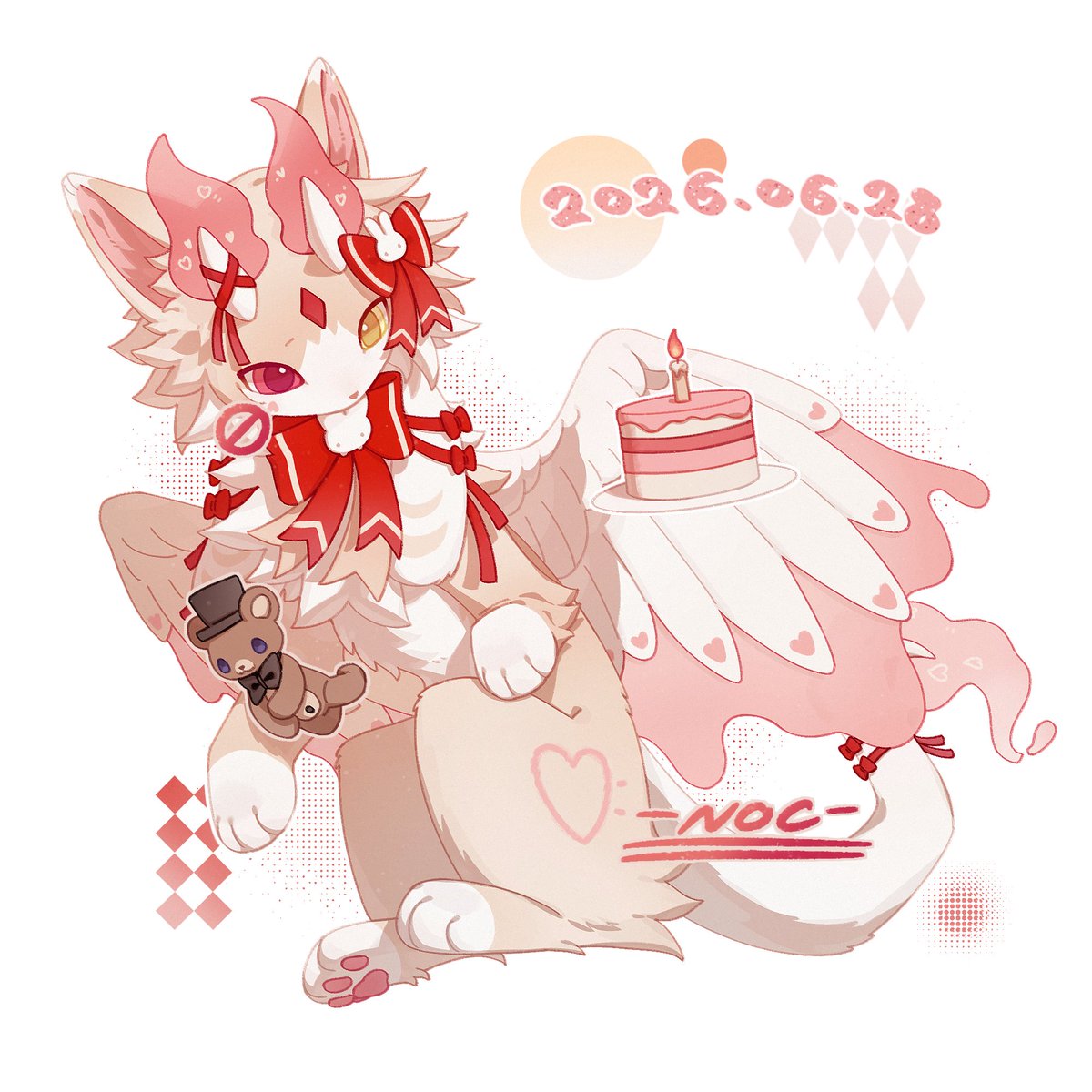 Noc220714's tweet image. cat  teddy  cake  birthday 
#commission #魔法绿豆