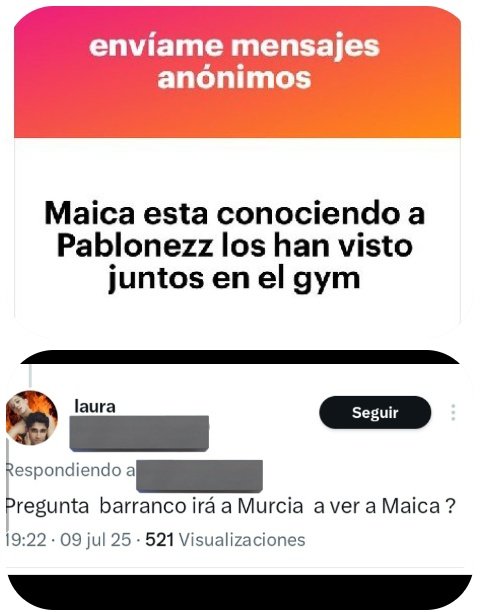 mitele_'s tweet photo. NO va a ir Barranco a Murcia
Maica tras salir de los vecinos,no fue a Barcelona ni siquiera un par de días
Dicen q Maica estaba conociendo a Pablonezz
Entonces,Maica puso cuernos🤘a Barranco❓
#VecinosFinal #maibert #maibert9J #Maibert10J #Maibert11J #Supervivientes2025 https://t.co/SrXXLFLcsG