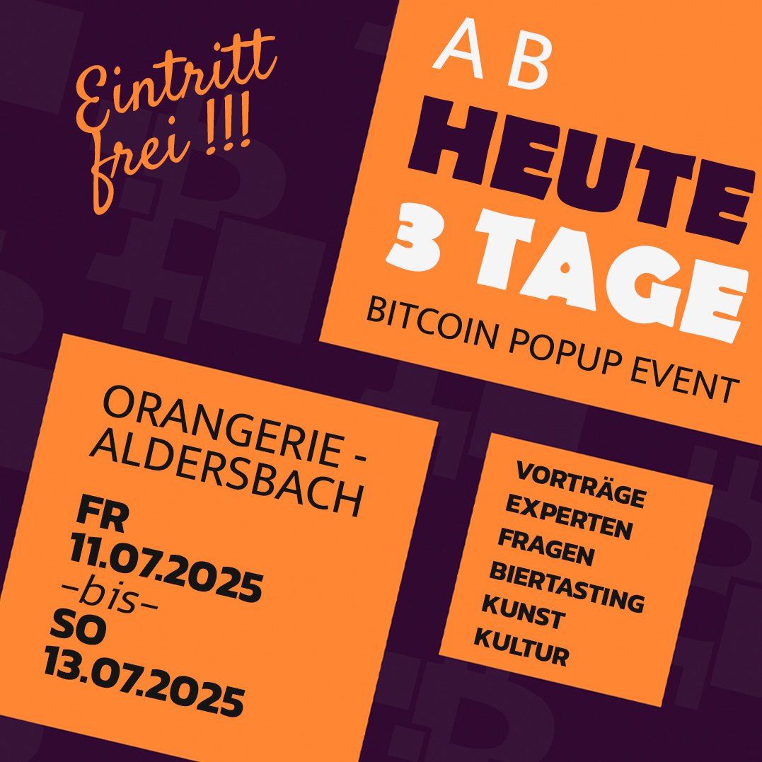 btctothemall's tweet image. Es ist soweit! Heute ab 17.00 Uhr öffnet der Bitcoin Block Orangerie-Aldersbach. Bringt Freunde, Familie, Verwandte mit. Bitcoin ist für alle da!