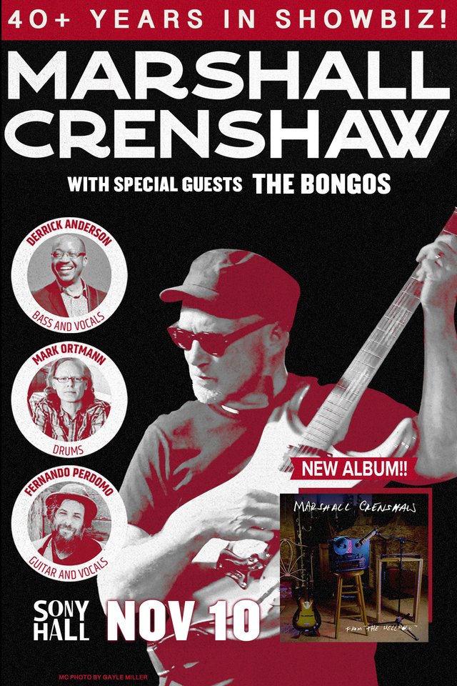 The Bongos are excited to join our friend Marshall Crenshaw as he celebrates 40+ years in showbiz on this very special evening at <a href="/SonyHall/">Sony Hall</a> on November 10th. Tickets go on sale TODAY 7/11, at this link: sonyhall.com/shows/?eid=138…
<a href="/BongosOfficial/">The Bongos</a> #TheBongos #MarshallCrenshaw