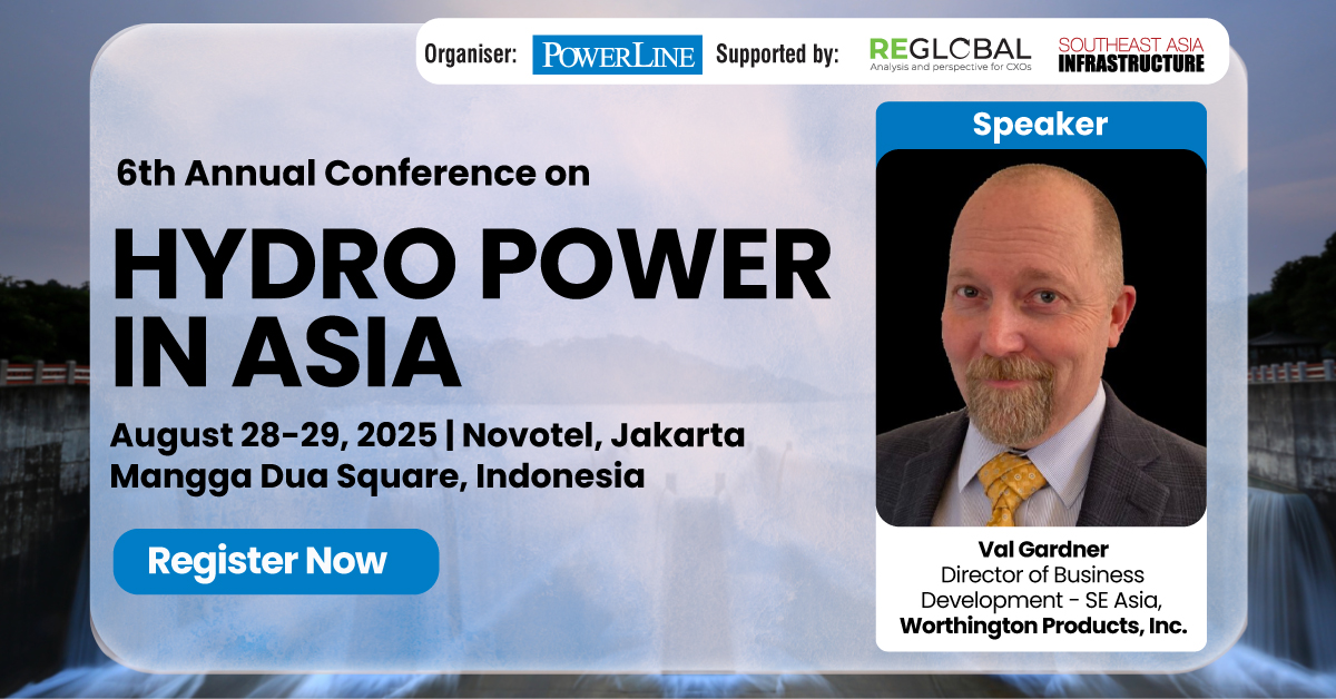 reglobal2's tweet photo. We are excited to share that Val Gardner, Director of Business Development - SE Asia, Worthington Products Inc.. will be speaking at our upcoming 6th Annual Conference on Hydro Power in Asia.

To register now, visit: https://t.co/oj9fbE1lDW

#Hydropower #CleanEnergyAsia #ASEAN https://t.co/cYI7HMQNEx