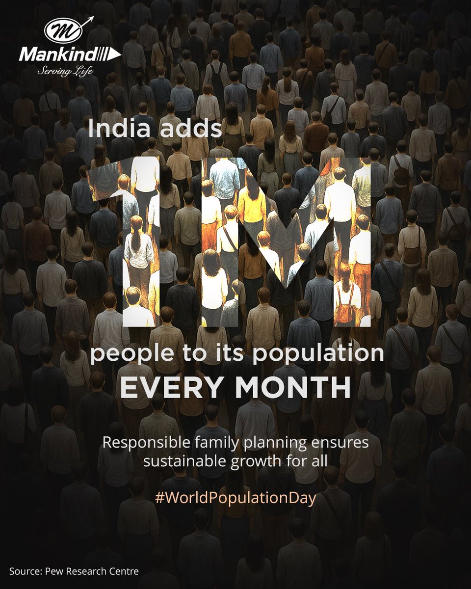 A growing nation needs growing awareness.
Letʼs prioritise responsible family planning for a healthier,sustainable future for all.
Because planning families is a way of serving life too.

#Population #WorldPopulationDay #Mankind
#MankindPharma #ServingLife