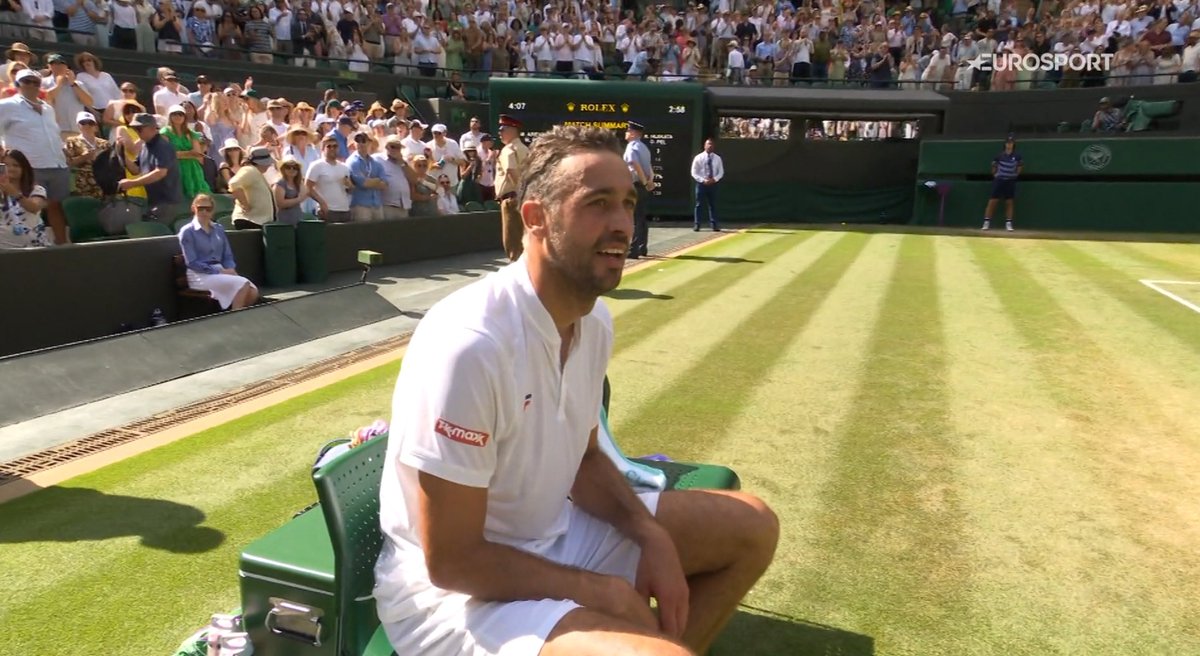 Zo ziet ongeloof eruit… want wie kende David Pel al? Never heard of the guy... Wat een halve finale was dit zeg! En wat een match tiebreak! Heerlijk #Wimbledon