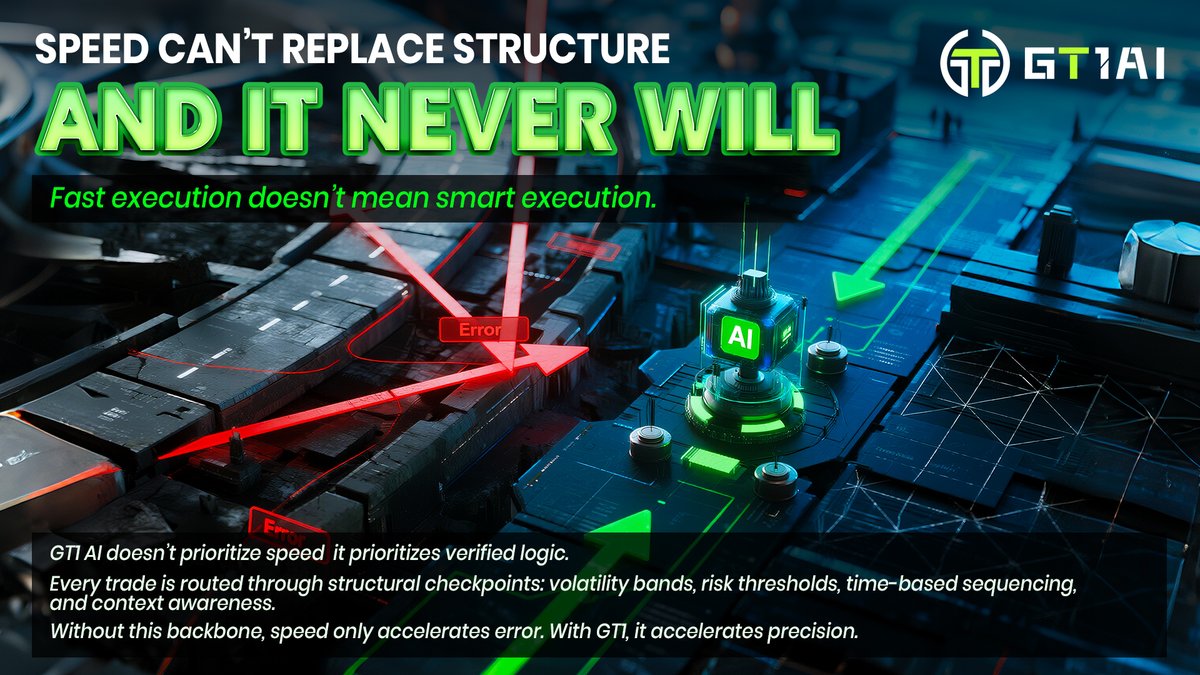 GT1AI_'s tweet image. ⚡ Speed isn’t the goal  precision is.
GT1 AI runs trades through logic-first filters:
📊 Volatility, risk, timing, alignment.
⏱ Without structure, speed is noise.
✅ With it, speed becomes precision.

#GT1AI #SmartExecution #PrecisionFirst #TradeLogic 🤖⚙️📈✅