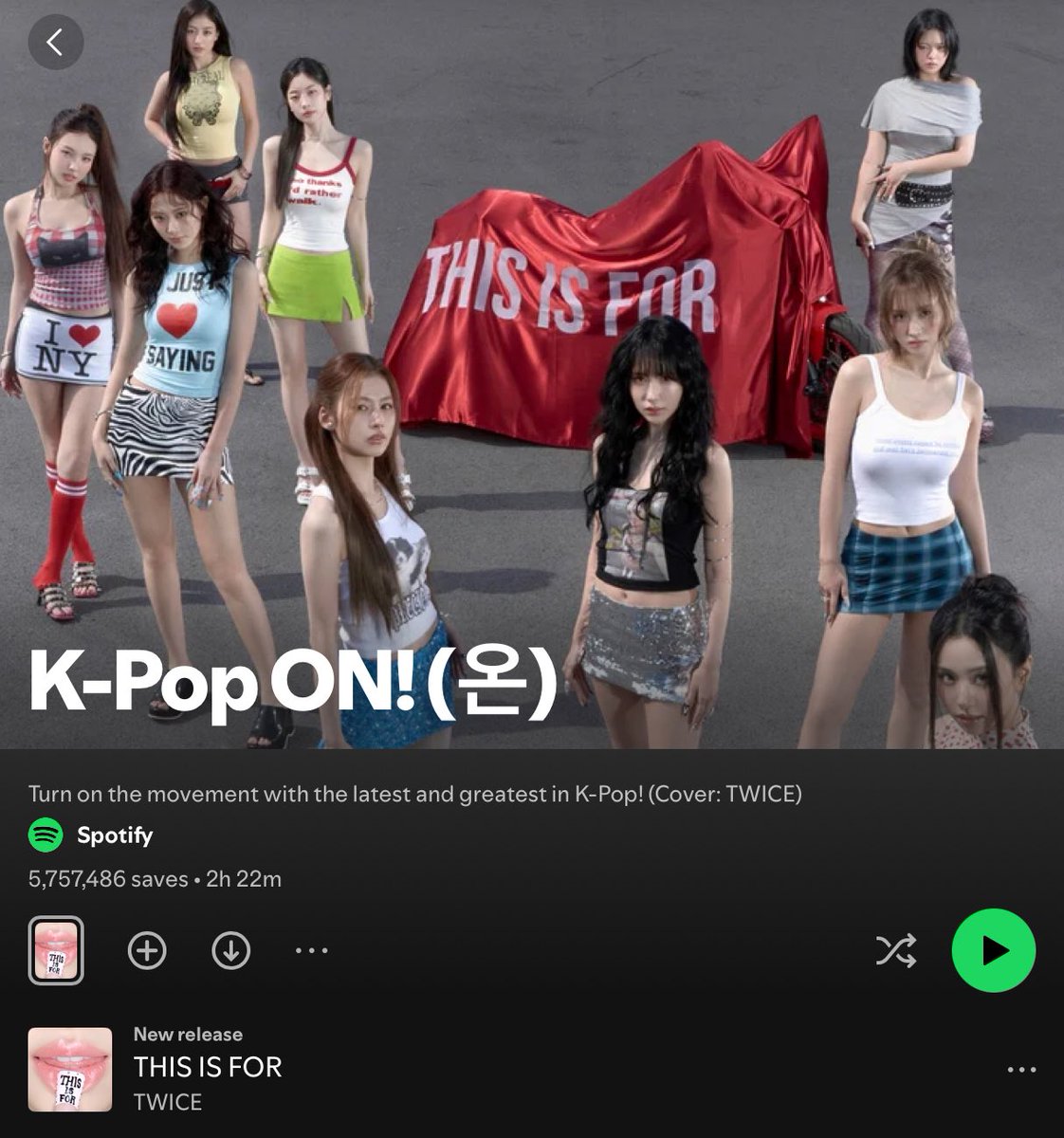 oncetwicebra's tweet photo. TWICE é a capa da playlist no Spotify 'K-pop ON!' deem play em "This Is For" na playlist também!

🔗: https://t.co/dgbZ6ovDzU

THIS IS FOR OUT NOW
#ThisIsTWICEsComeback 
#이게_바로_트와이스 
#THISISFOR @JYPETWICE https://t.co/glluoaAJCx