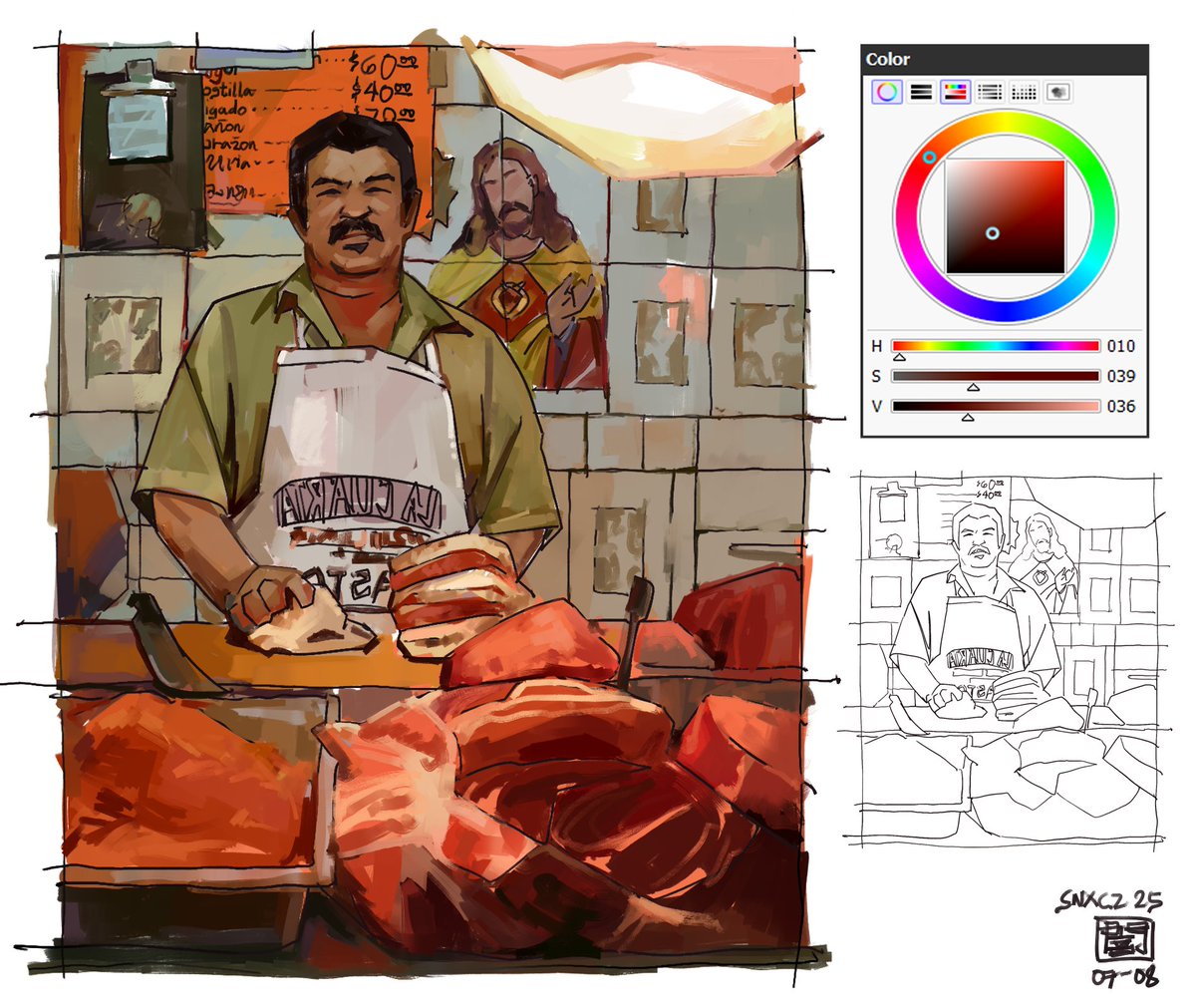 rkgk11
the universe wont let me draw fishes, so i painted meats instead