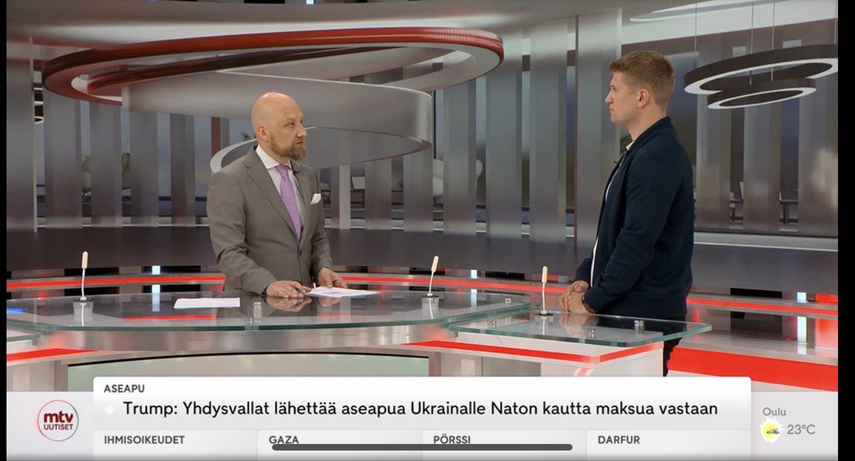 HenriVanhanen's tweet image. Päivä käyntiin @huomentasuomi aamussa, aiheena Venäjän kiihtyvät iskut Ukrainaan sekä pohdintaa Trumpin ja Putinin keskusteluista. Mitään nopeaa ratkaisua ei sodan ympärillä helposti ole saatavissa, sanottiin asiasta nyt mitä tahansa idässä tai lännessä.
mtvuutiset.fi/videot/video/p…